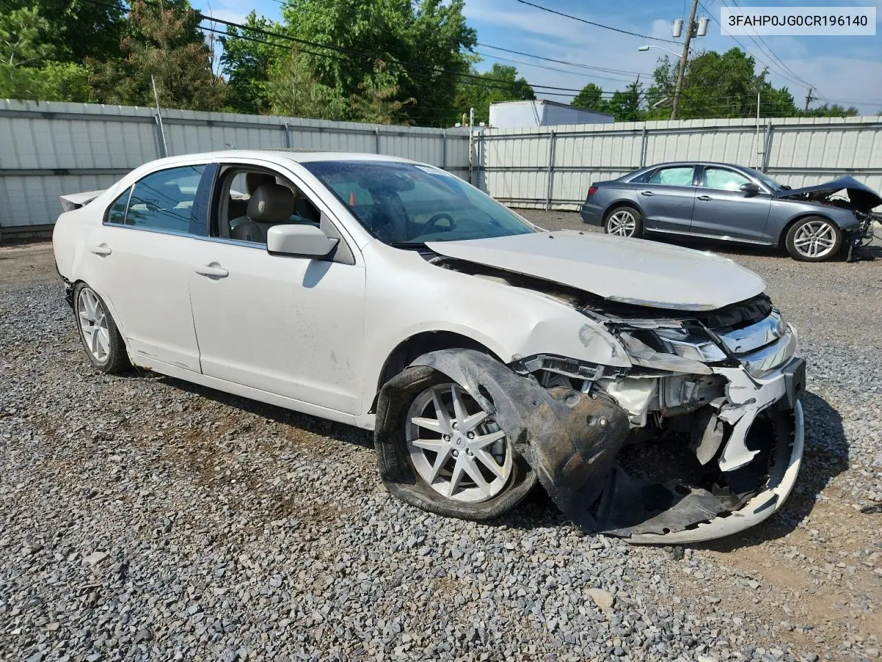 2012 Ford Fusion Sel VIN: 3FAHP0JG0CR196140 Lot: 62500385
