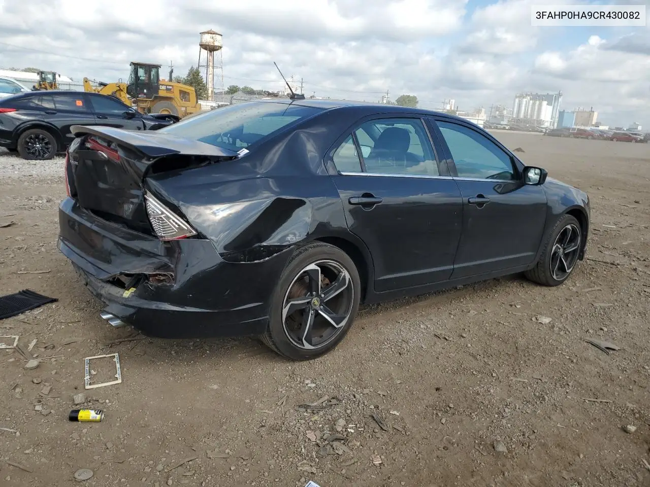 2012 Ford Fusion Se VIN: 3FAHP0HA9CR430082 Lot: 62730195