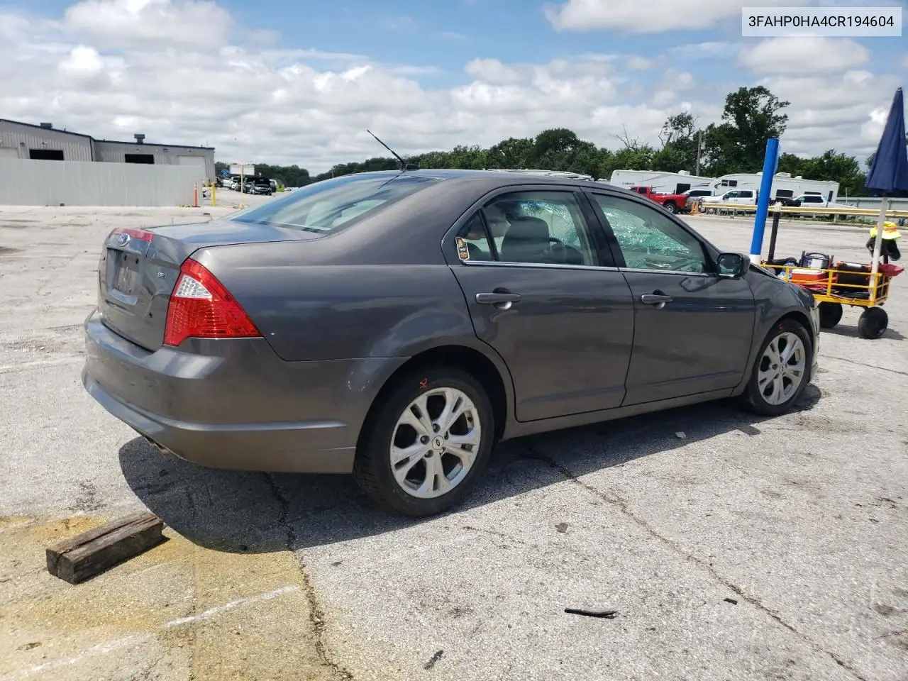 2012 Ford Fusion Se VIN: 3FAHP0HA4CR194604 Lot: 62830595