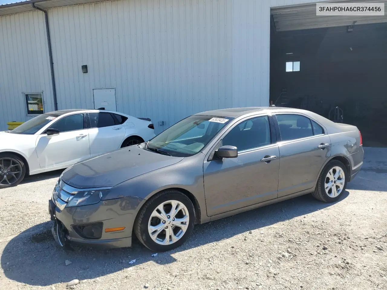 2012 Ford Fusion Se VIN: 3FAHP0HA6CR374456 Lot: 62920435