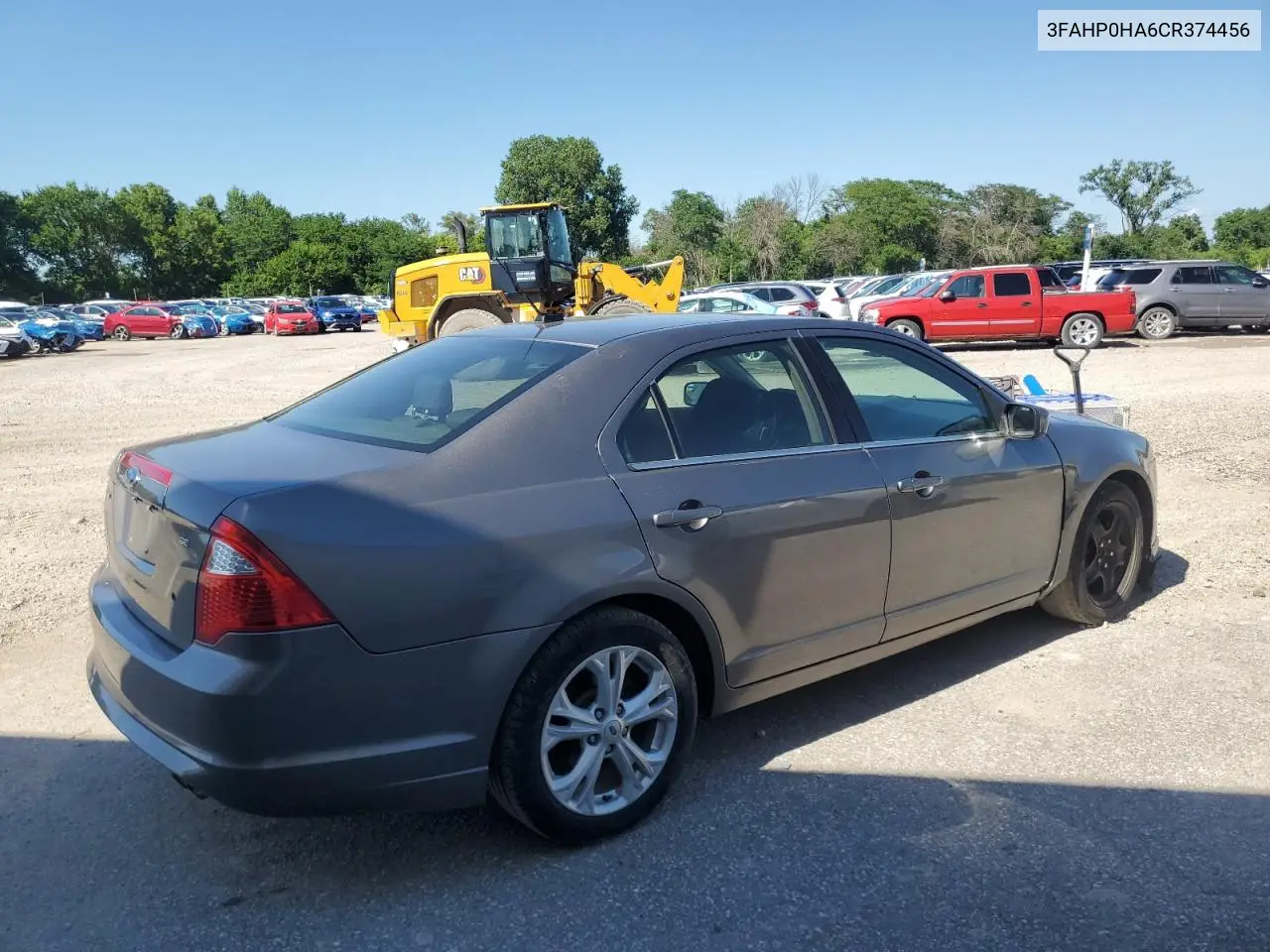 2012 Ford Fusion Se VIN: 3FAHP0HA6CR374456 Lot: 62920435