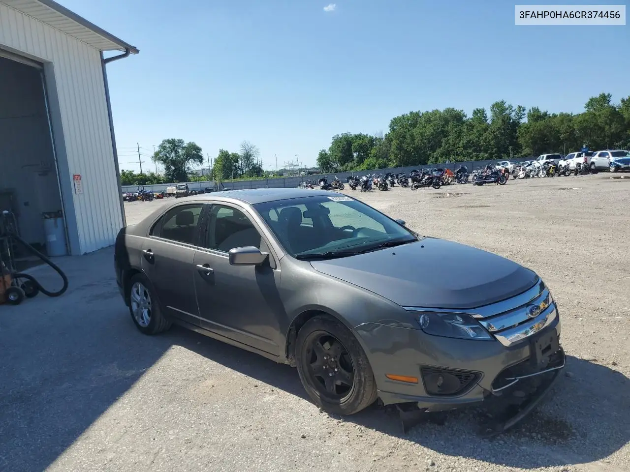 2012 Ford Fusion Se VIN: 3FAHP0HA6CR374456 Lot: 62920435