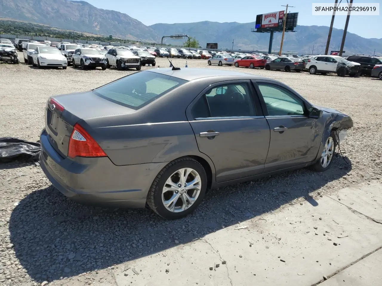 2012 Ford Fusion Se VIN: 3FAHP0HA2CR296919 Lot: 62986875