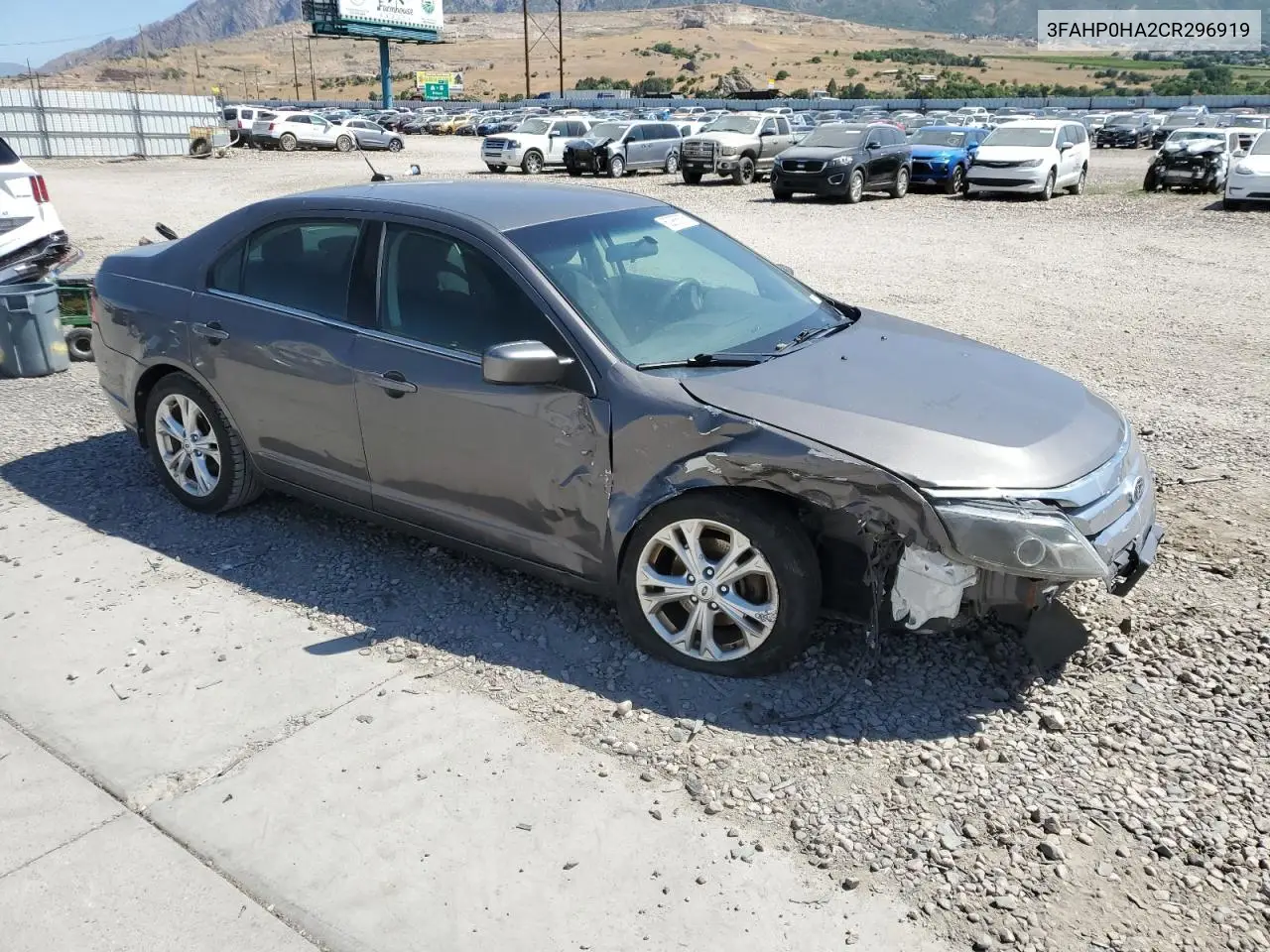 2012 Ford Fusion Se VIN: 3FAHP0HA2CR296919 Lot: 62986875