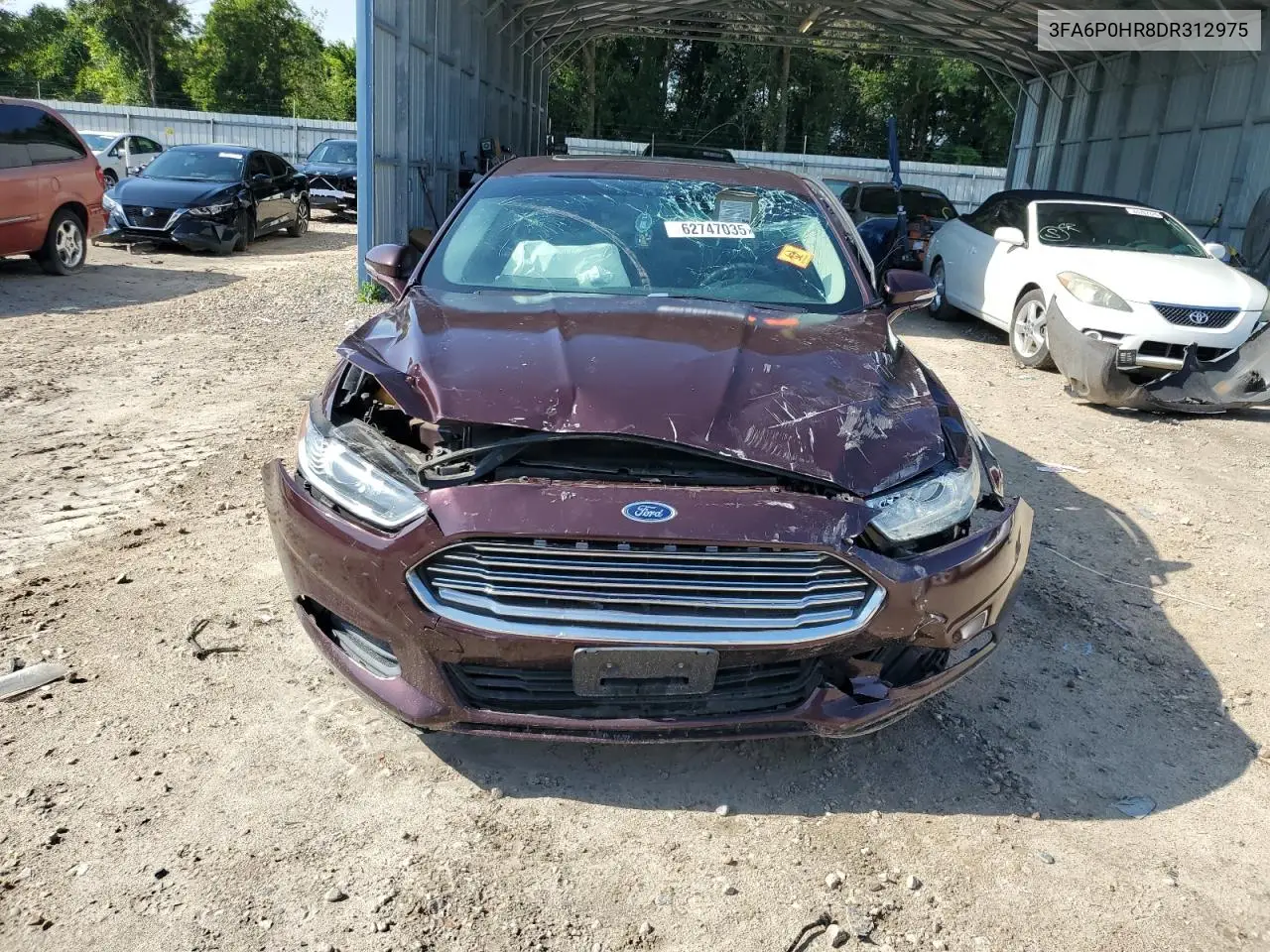 2013 Ford Fusion Se VIN: 3FA6P0HR8DR312975 Lot: 62747035