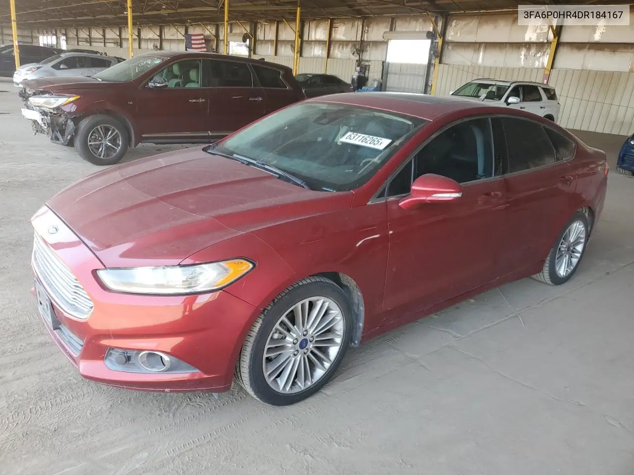 2013 Ford Fusion Se VIN: 3FA6P0HR4DR184167 Lot: 63116265