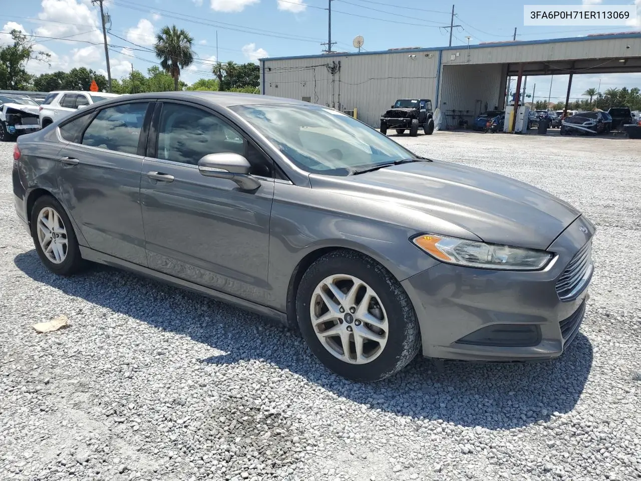 2014 Ford Fusion Se VIN: 3FA6P0H71ER113069 Lot: 57057215