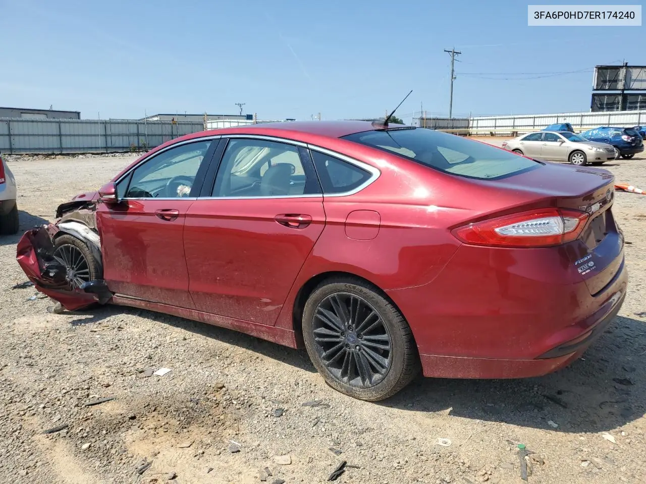 2014 Ford Fusion Se VIN: 3FA6P0HD7ER174240 Lot: 62871135