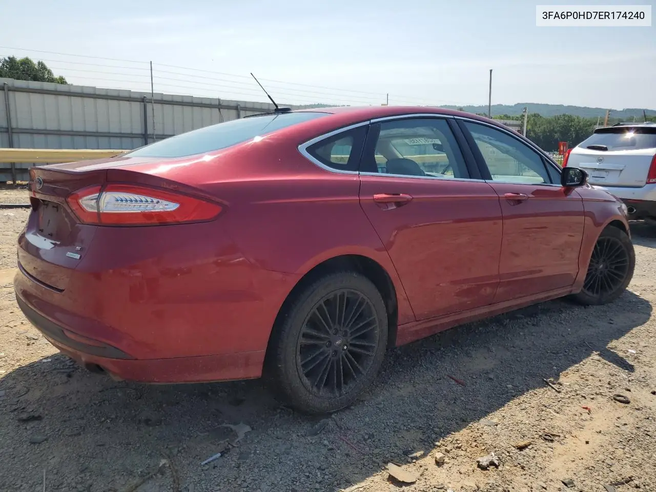 2014 Ford Fusion Se VIN: 3FA6P0HD7ER174240 Lot: 62871135