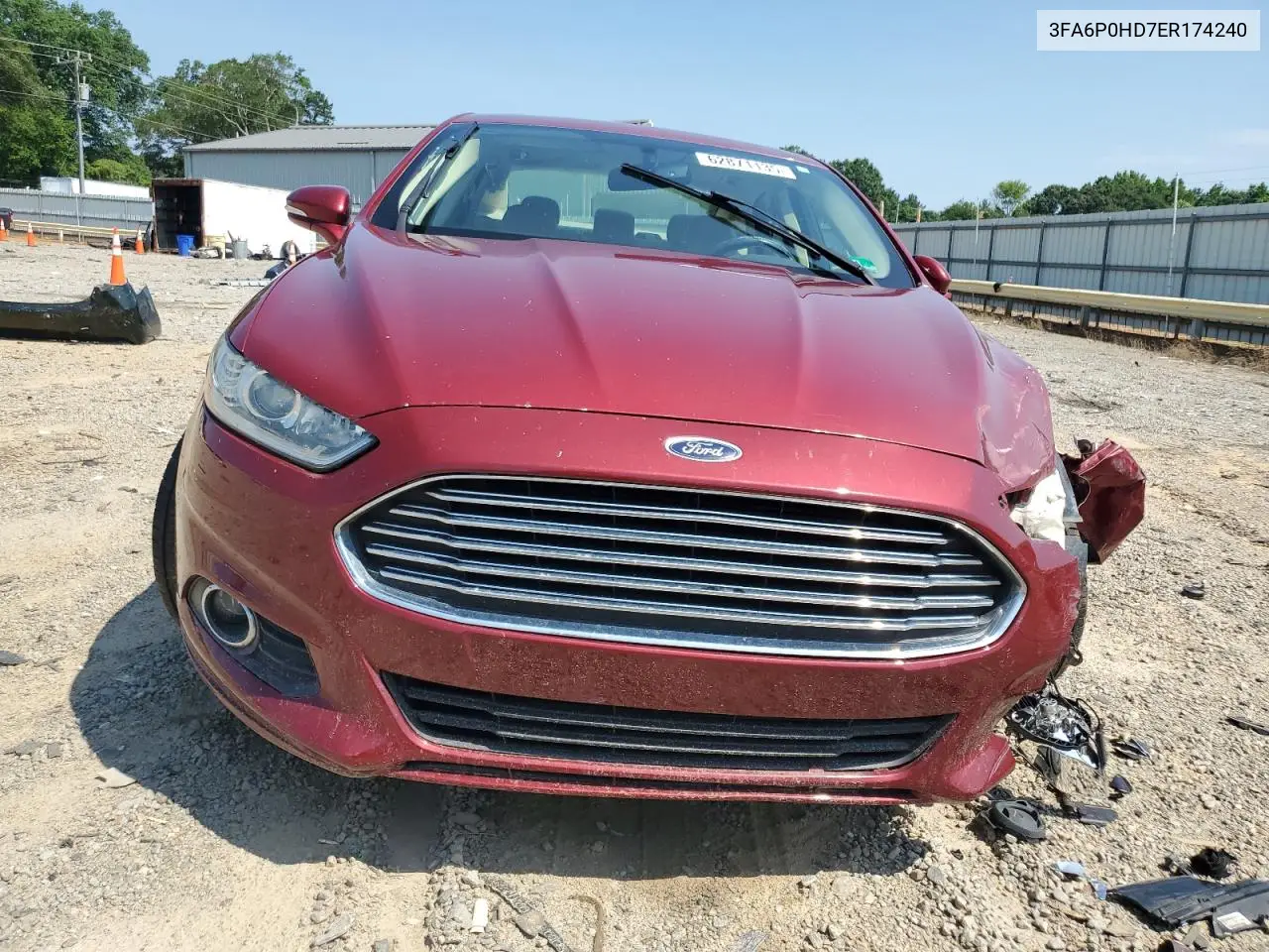 2014 Ford Fusion Se VIN: 3FA6P0HD7ER174240 Lot: 62871135