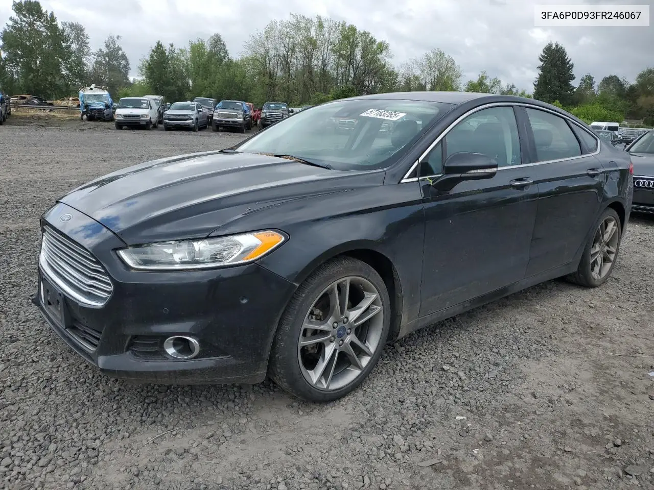 2015 Ford Fusion Titanium VIN: 3FA6P0D93FR246067 Lot: 57163265