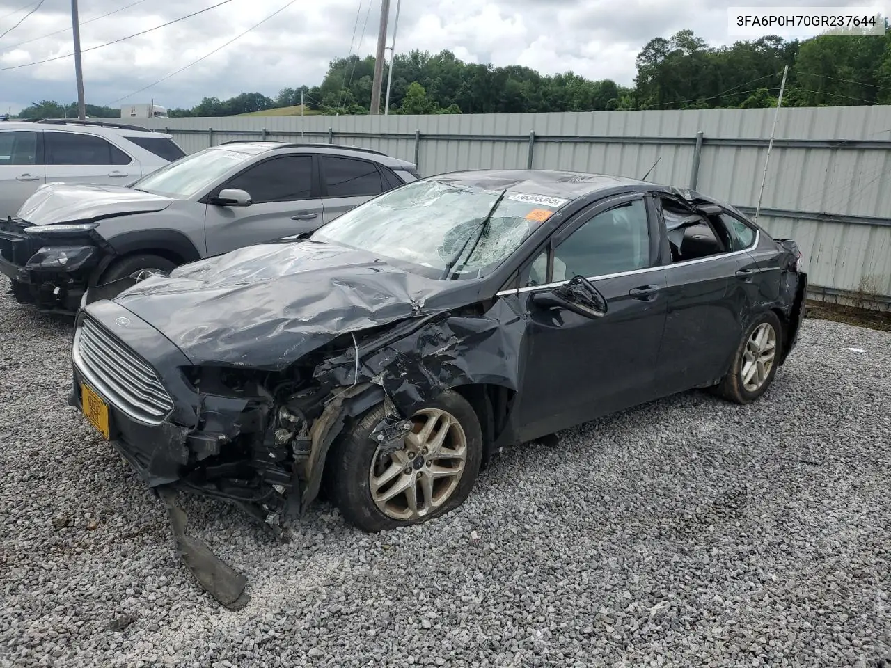 2016 Ford Fusion Se VIN: 3FA6P0H70GR237644 Lot: 58383365