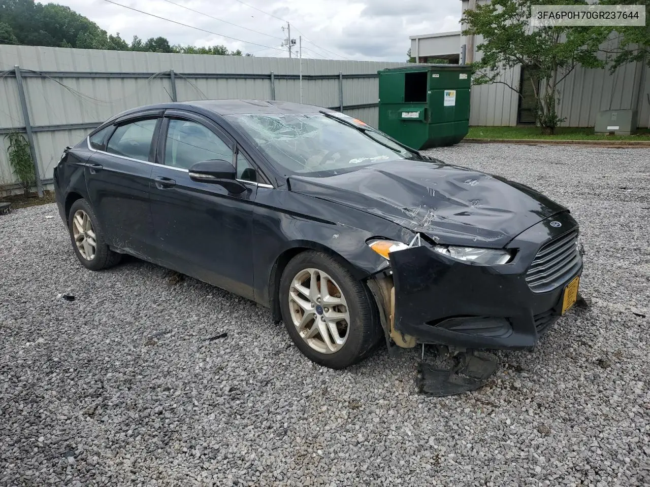 2016 Ford Fusion Se VIN: 3FA6P0H70GR237644 Lot: 58383365