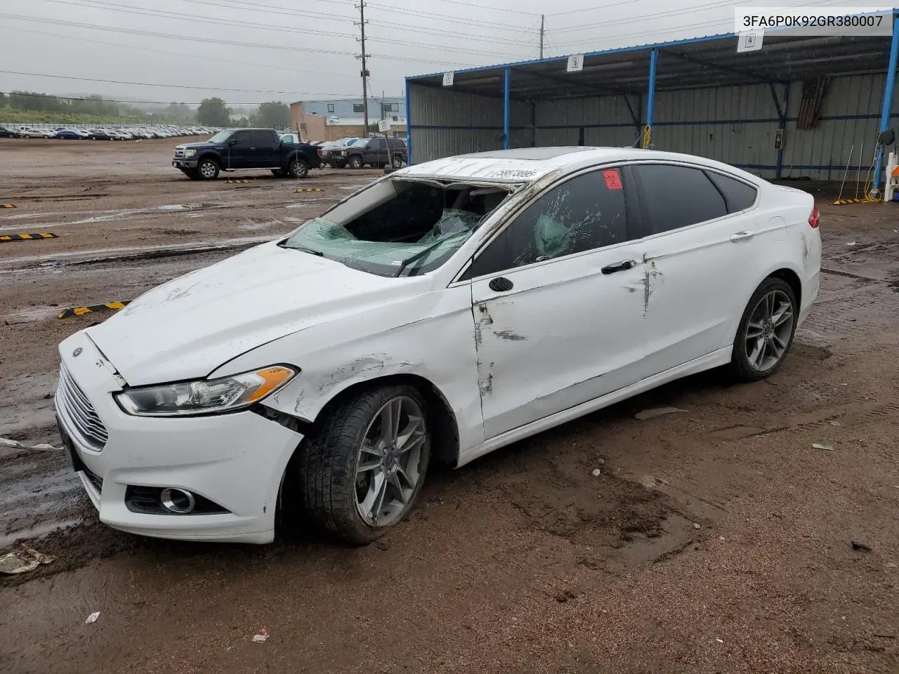 2016 Ford Fusion Titanium VIN: 3FA6P0K92GR380007 Lot: 58873895