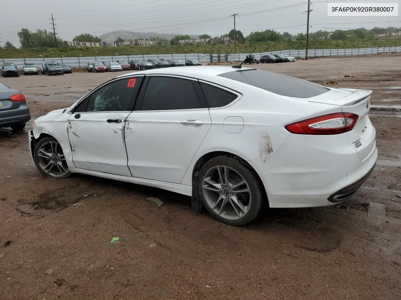 2016 Ford Fusion Titanium VIN: 3FA6P0K92GR380007 Lot: 58873895