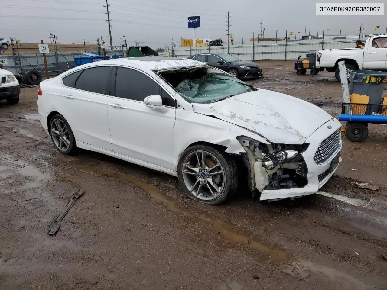2016 Ford Fusion Titanium VIN: 3FA6P0K92GR380007 Lot: 58873895