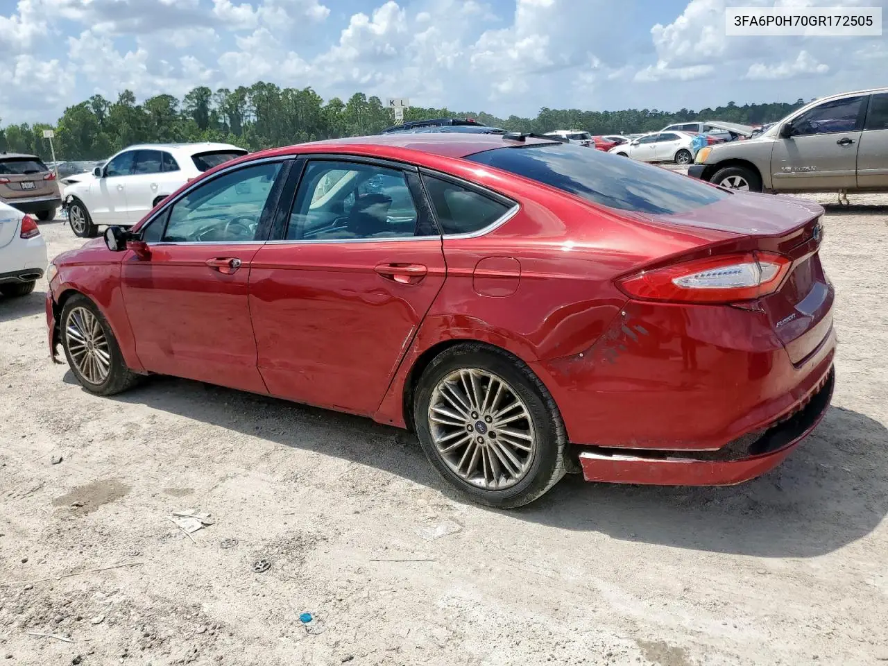 2016 Ford Fusion Se VIN: 3FA6P0H70GR172505 Lot: 61467445