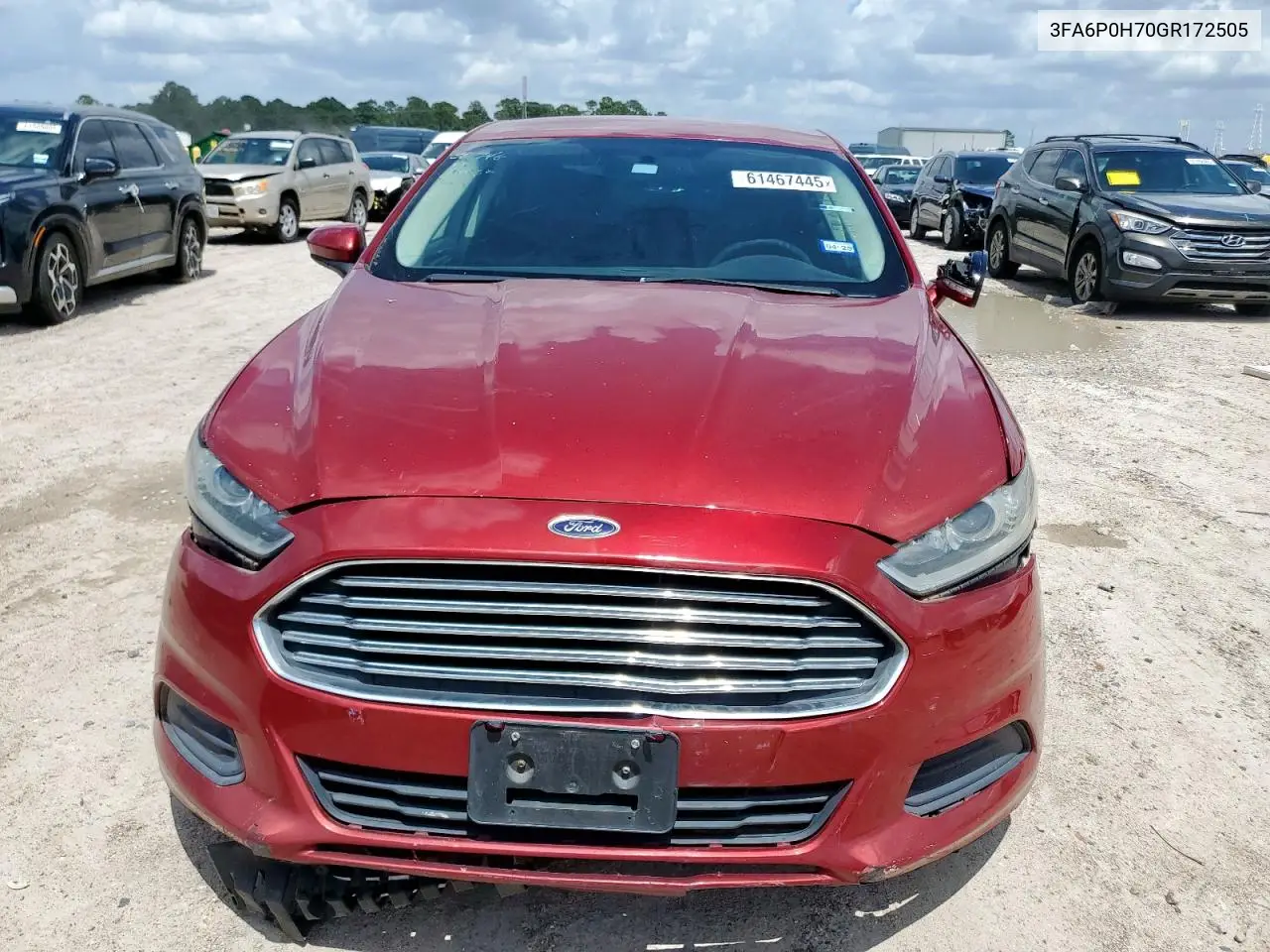 2016 Ford Fusion Se VIN: 3FA6P0H70GR172505 Lot: 61467445