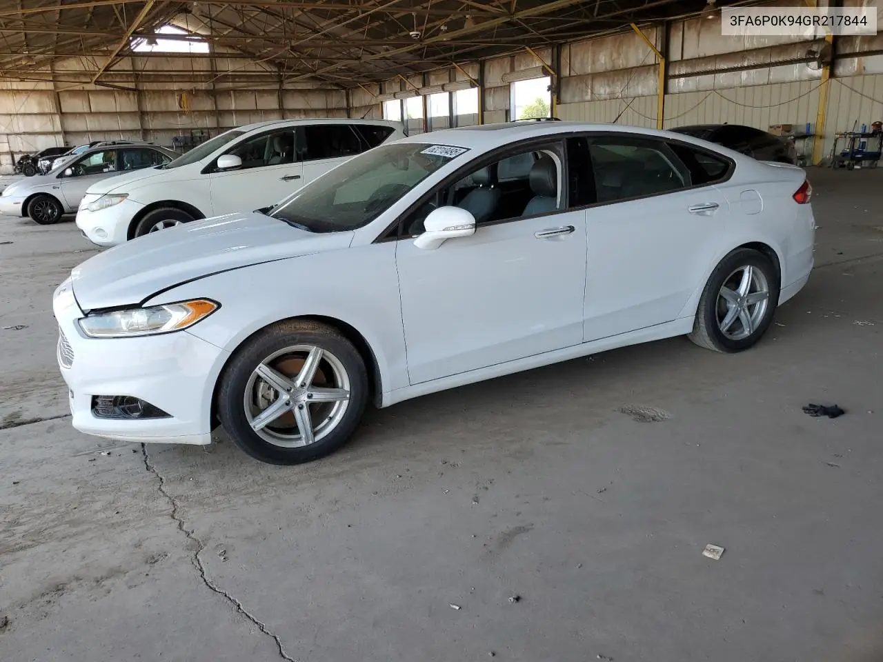 2016 Ford Fusion Titanium VIN: 3FA6P0K94GR217844 Lot: 62210495