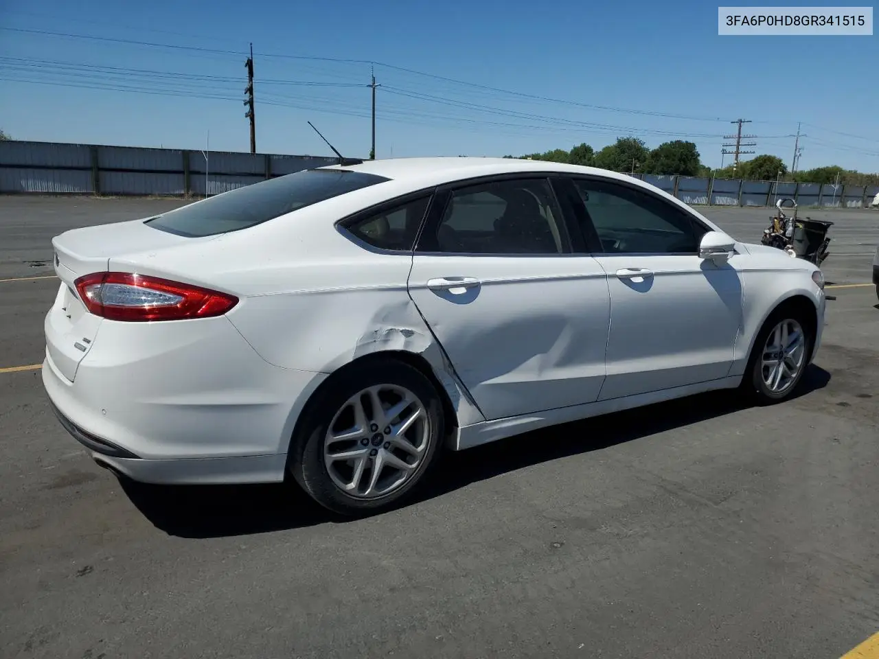 2016 Ford Fusion Se VIN: 3FA6P0HD8GR341515 Lot: 62317305