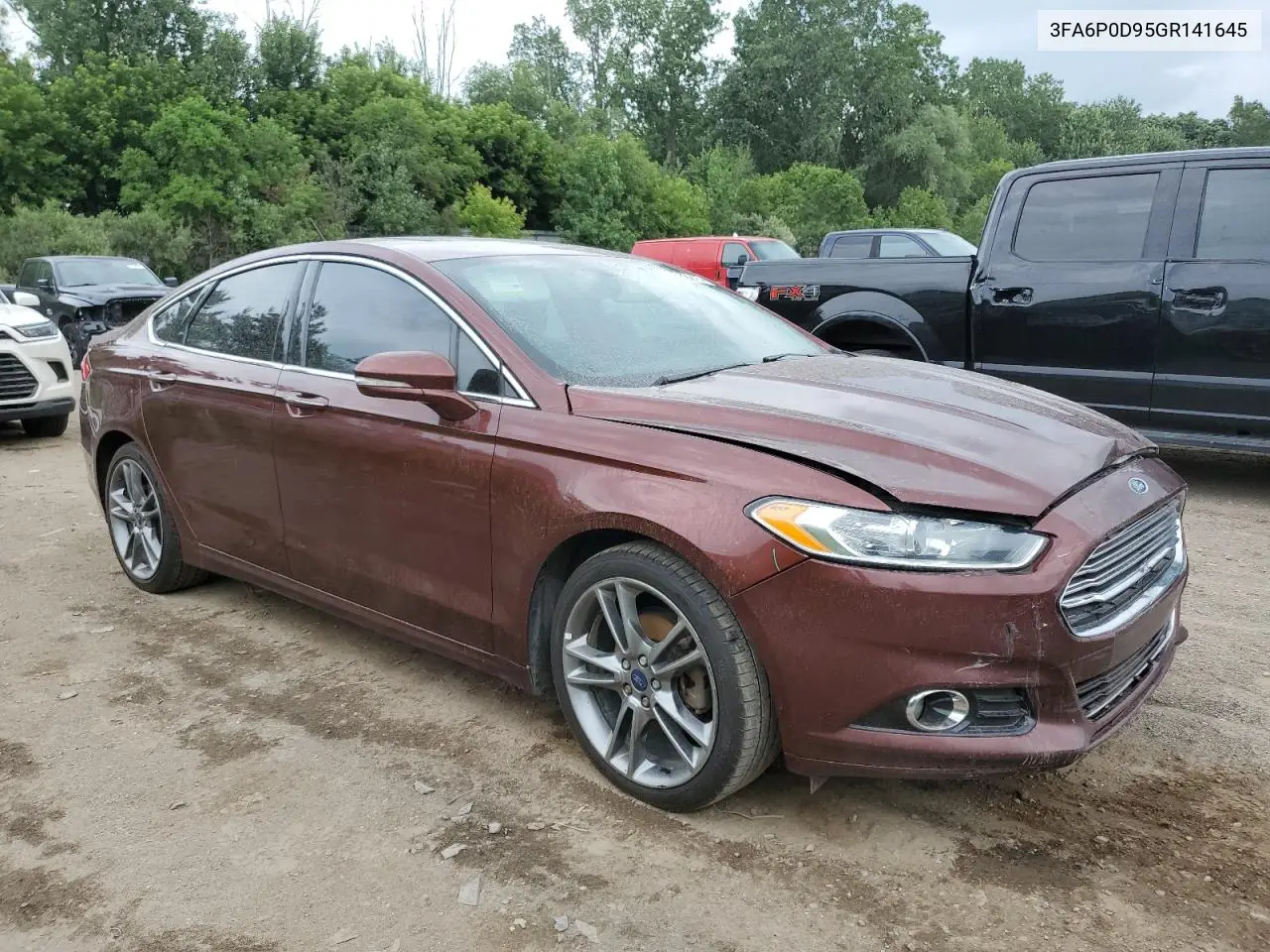 2016 Ford Fusion Titanium VIN: 3FA6P0D95GR141645 Lot: 62582215