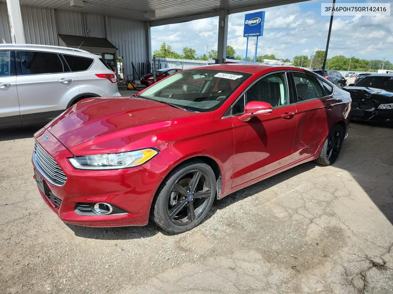 2016 Ford Fusion Se VIN: 3FA6P0H75GR142416 Lot: 62681165