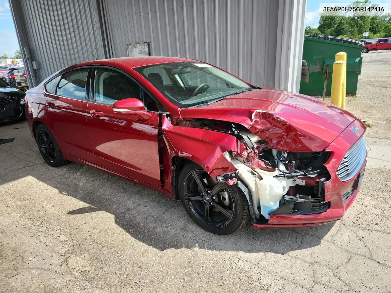 2016 Ford Fusion Se VIN: 3FA6P0H75GR142416 Lot: 62681165