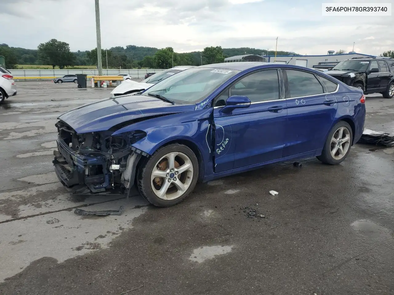 2016 Ford Fusion Se VIN: 3FA6P0H78GR393740 Lot: 62928235