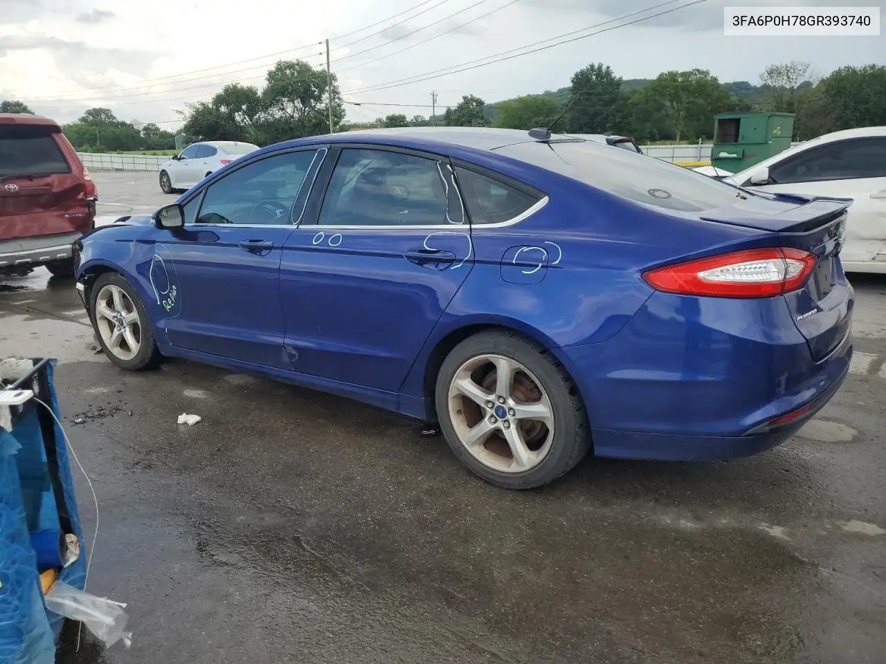 2016 Ford Fusion Se VIN: 3FA6P0H78GR393740 Lot: 62928235