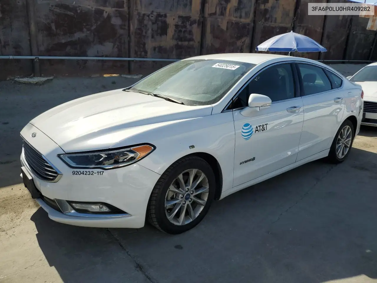 2017 Ford Fusion Se Hybrid VIN: 3FA6P0LU0HR409282 Lot: 54025015