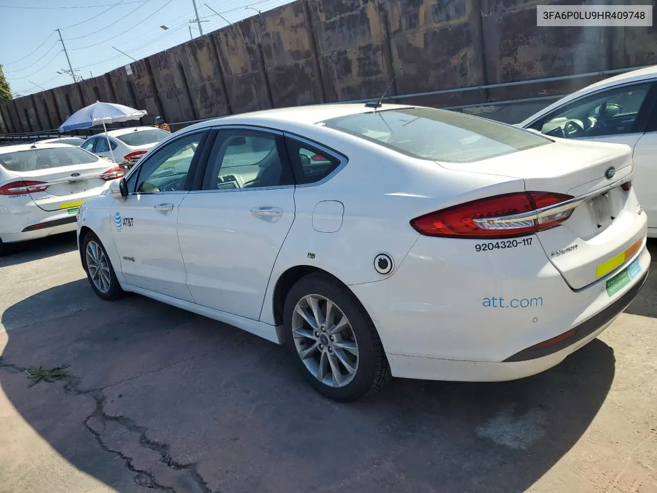 2017 Ford Fusion Se Hybrid VIN: 3FA6P0LU9HR409748 Lot: 54025095