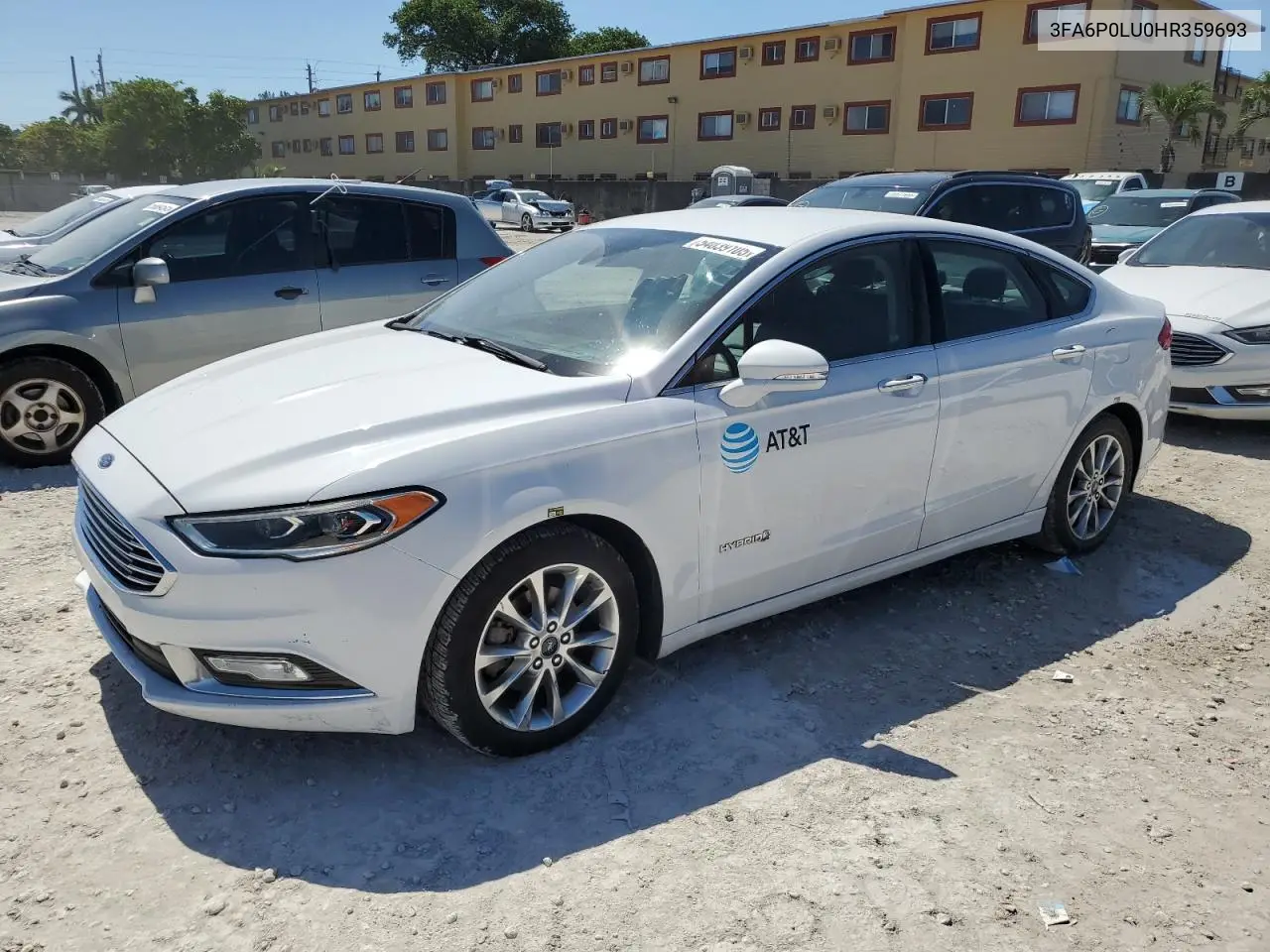 2017 Ford Fusion Se Hybrid VIN: 3FA6P0LU0HR359693 Lot: 54039105