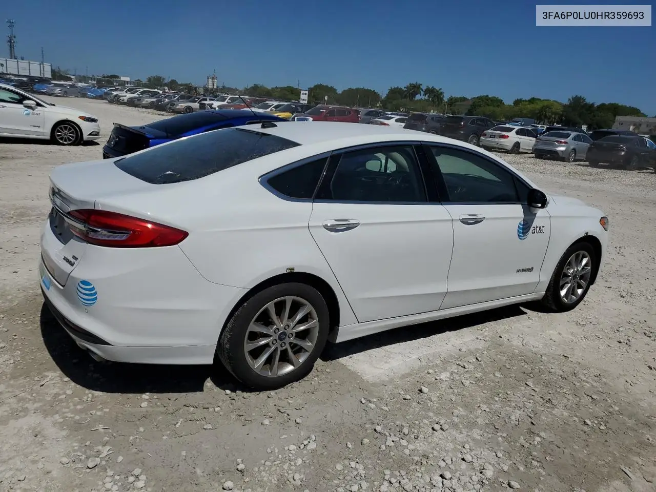 2017 Ford Fusion Se Hybrid VIN: 3FA6P0LU0HR359693 Lot: 54039105