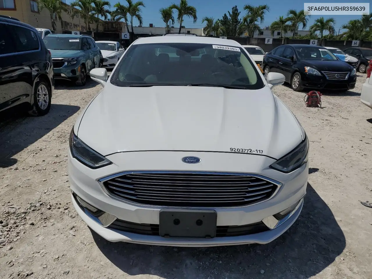 2017 Ford Fusion Se Hybrid VIN: 3FA6P0LU5HR359639 Lot: 54039385