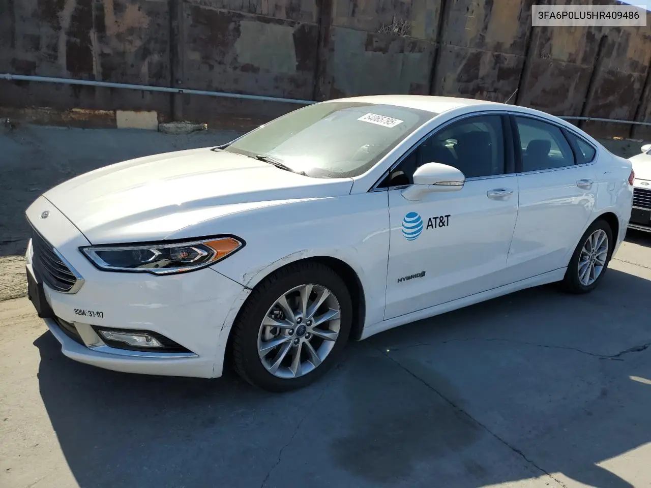 2017 Ford Fusion Se Hybrid VIN: 3FA6P0LU5HR409486 Lot: 54065795