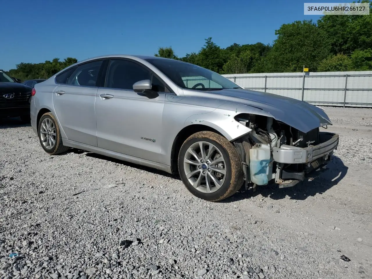 2017 Ford Fusion Se Hybrid VIN: 3FA6P0LU6HR266127 Lot: 56301775