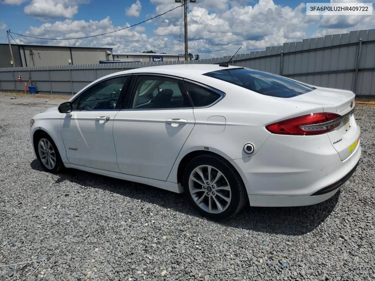 2017 Ford Fusion Se Hybrid VIN: 3FA6P0LU2HR409722 Lot: 56526255