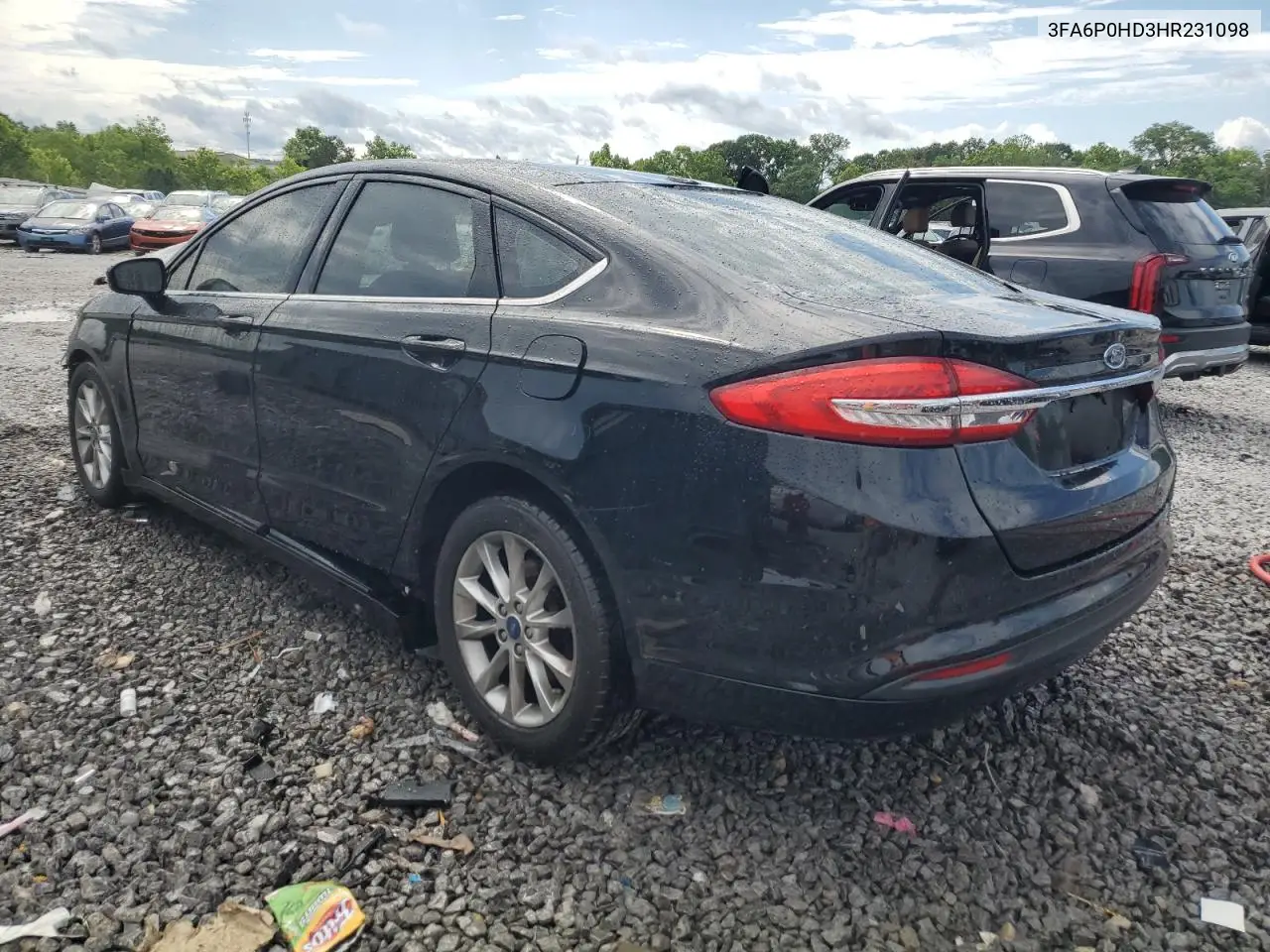 2017 Ford Fusion Se VIN: 3FA6P0HD3HR231098 Lot: 58832525
