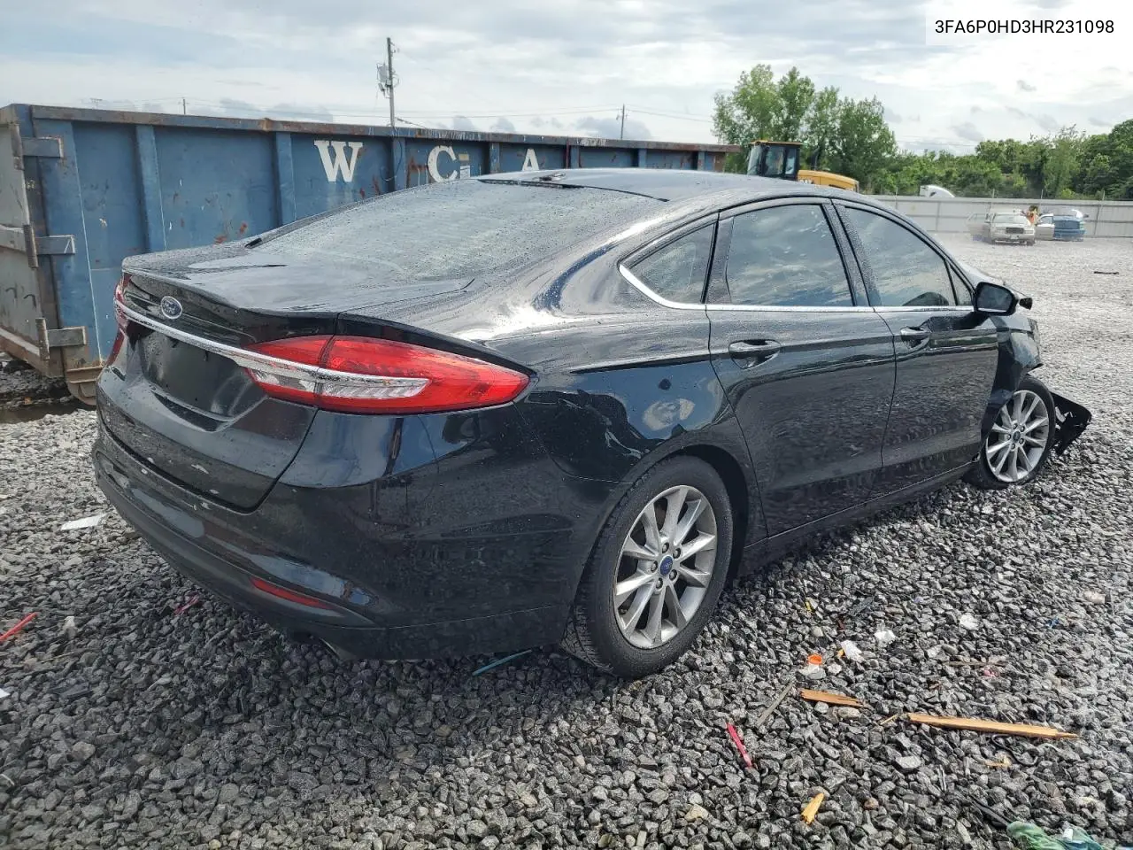 2017 Ford Fusion Se VIN: 3FA6P0HD3HR231098 Lot: 58832525