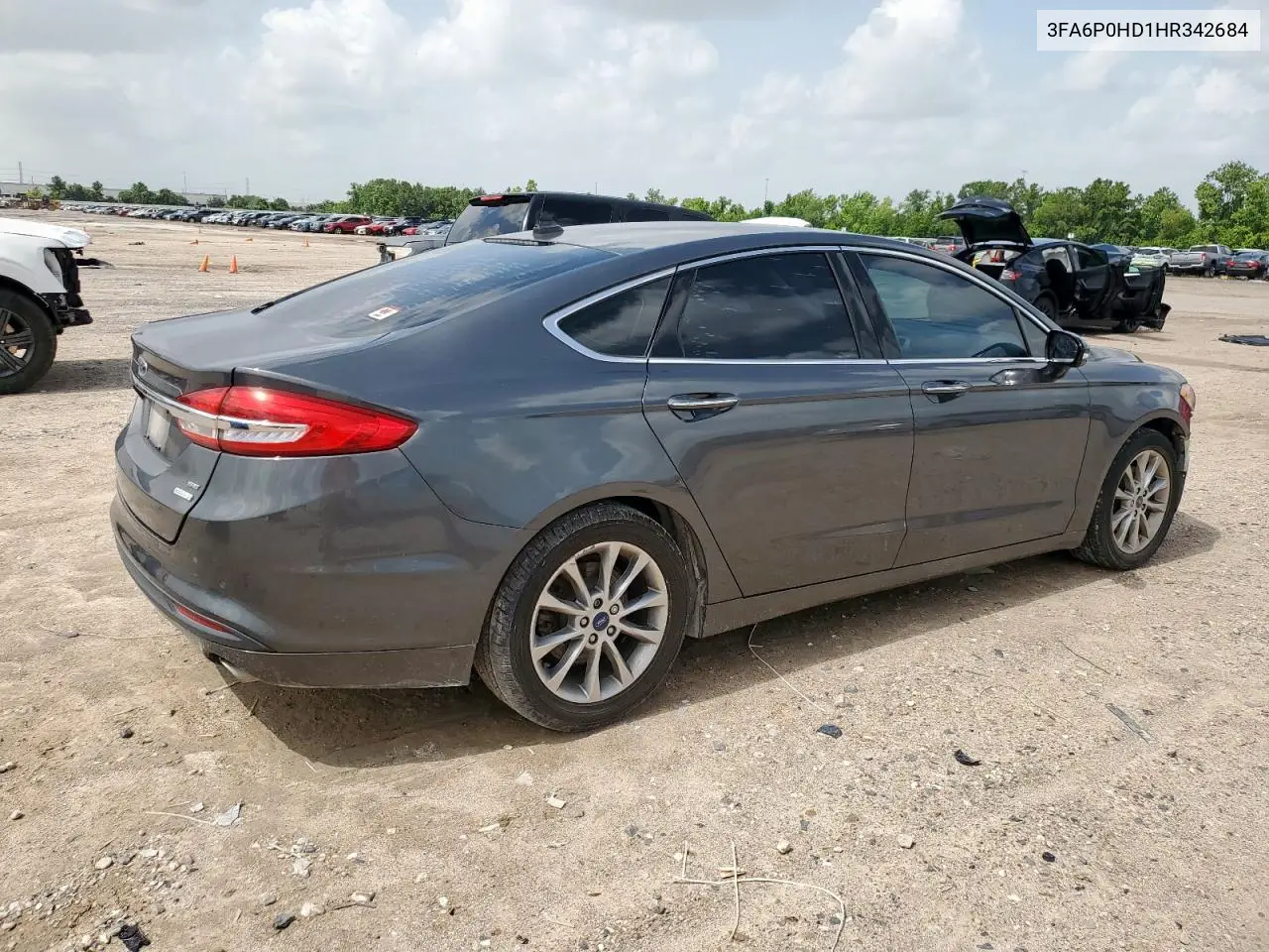 2017 Ford Fusion Se VIN: 3FA6P0HD1HR342684 Lot: 61636185