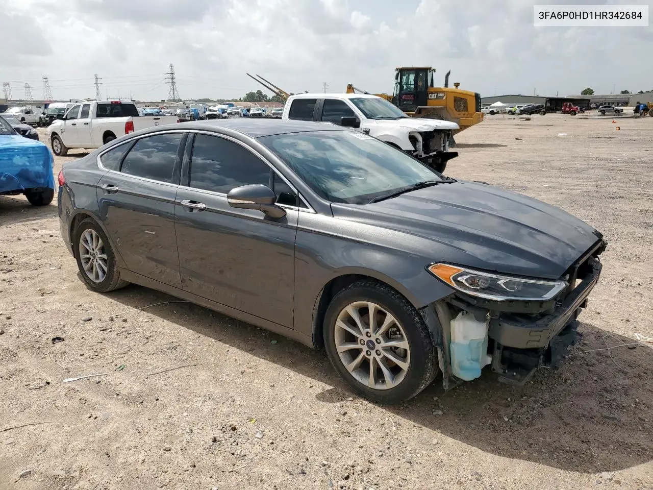 2017 Ford Fusion Se VIN: 3FA6P0HD1HR342684 Lot: 61636185