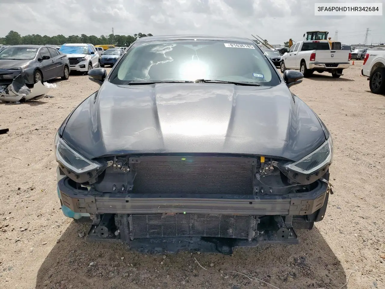 2017 Ford Fusion Se VIN: 3FA6P0HD1HR342684 Lot: 61636185