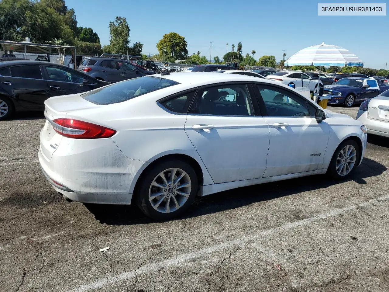 2017 Ford Fusion Se Hybrid VIN: 3FA6P0LU9HR381403 Lot: 62651445