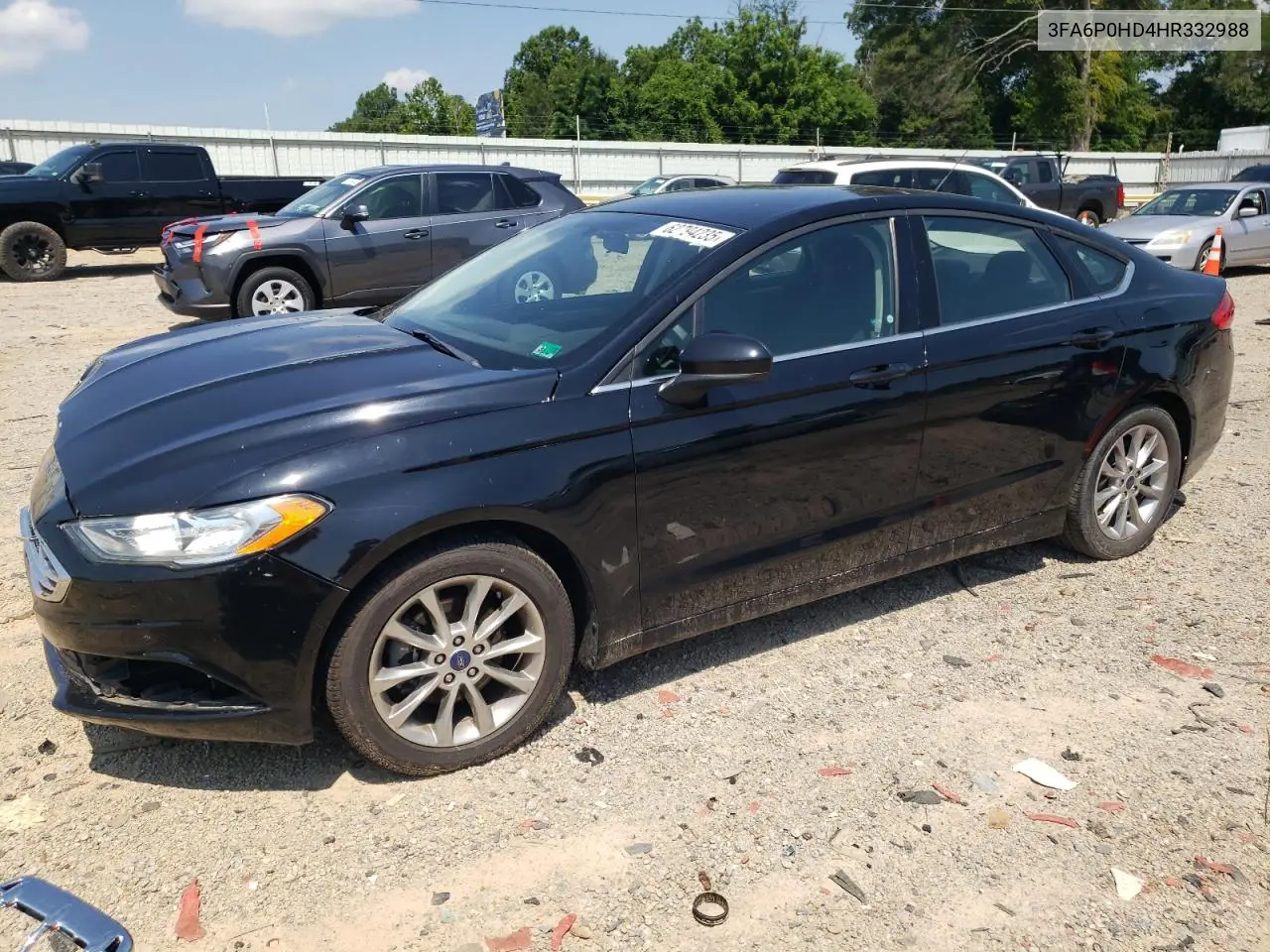 2017 Ford Fusion Se VIN: 3FA6P0HD4HR332988 Lot: 62794235