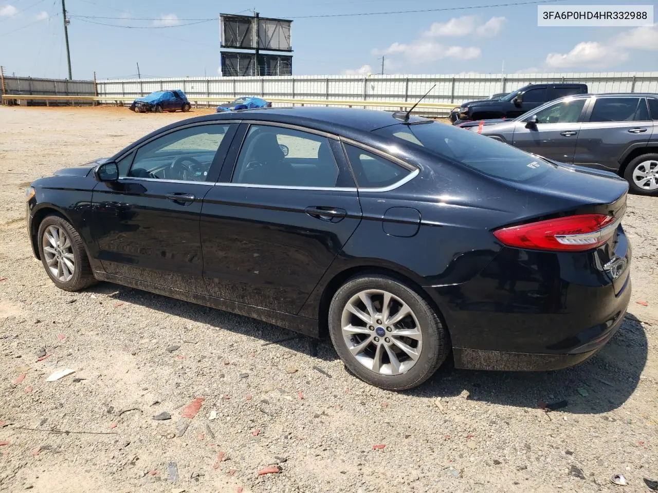2017 Ford Fusion Se VIN: 3FA6P0HD4HR332988 Lot: 62794235