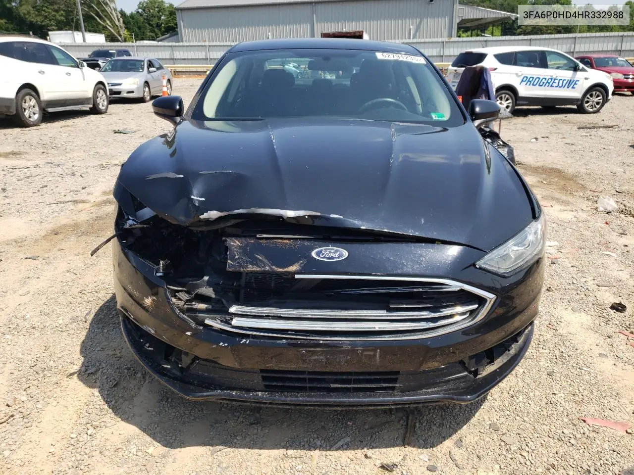 2017 Ford Fusion Se VIN: 3FA6P0HD4HR332988 Lot: 62794235