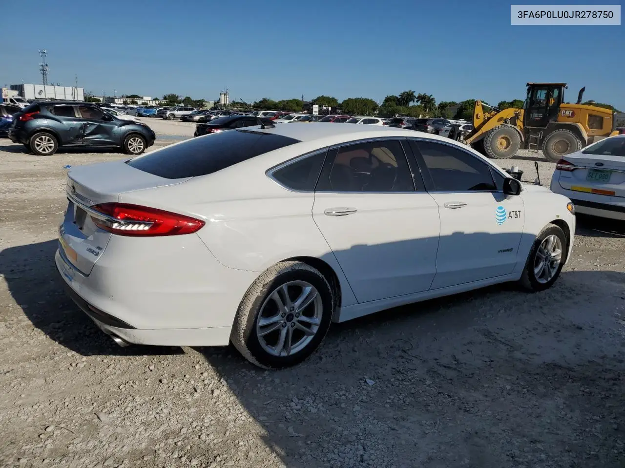2018 Ford Fusion Se Hybrid VIN: 3FA6P0LU0JR278750 Lot: 54039345