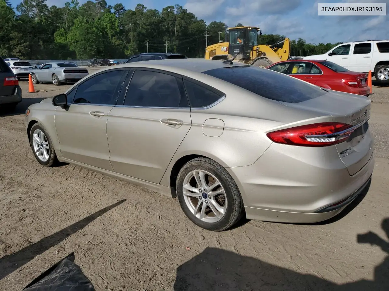 2018 Ford Fusion Se VIN: 3FA6P0HDXJR193195 Lot: 56051155