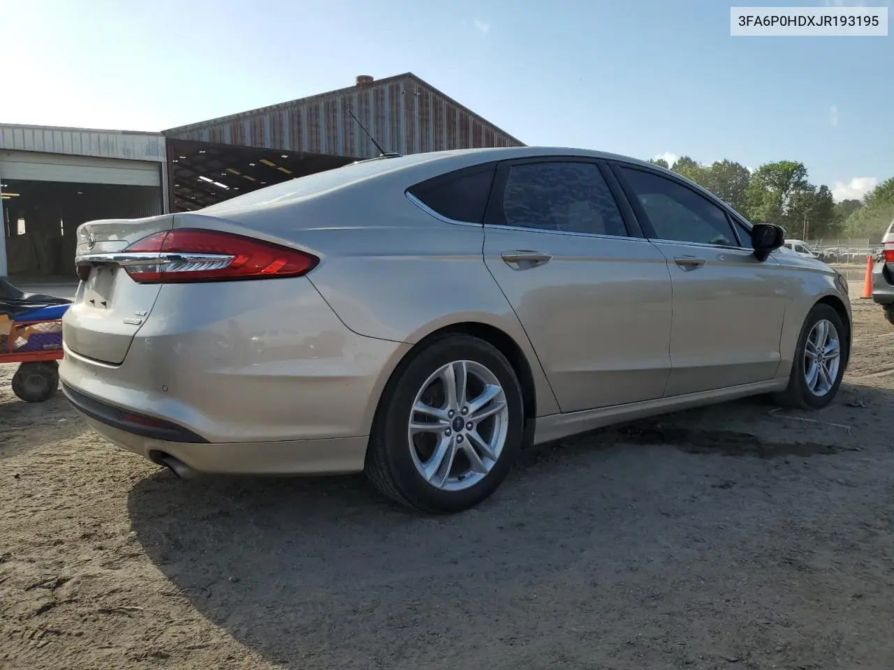 2018 Ford Fusion Se VIN: 3FA6P0HDXJR193195 Lot: 56051155