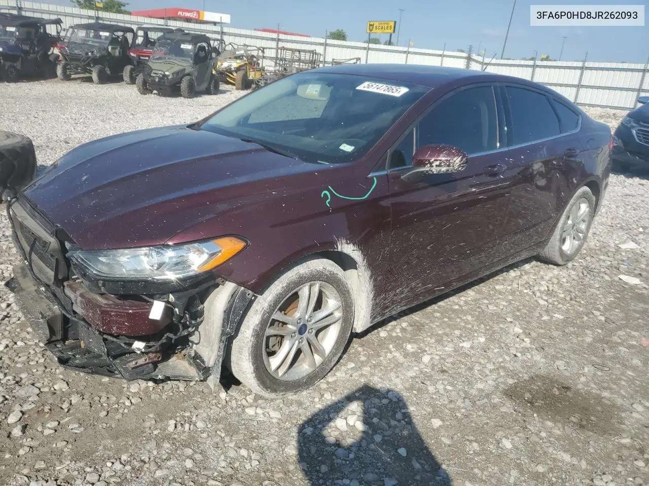 2018 Ford Fusion Se VIN: 3FA6P0HD8JR262093 Lot: 56147865